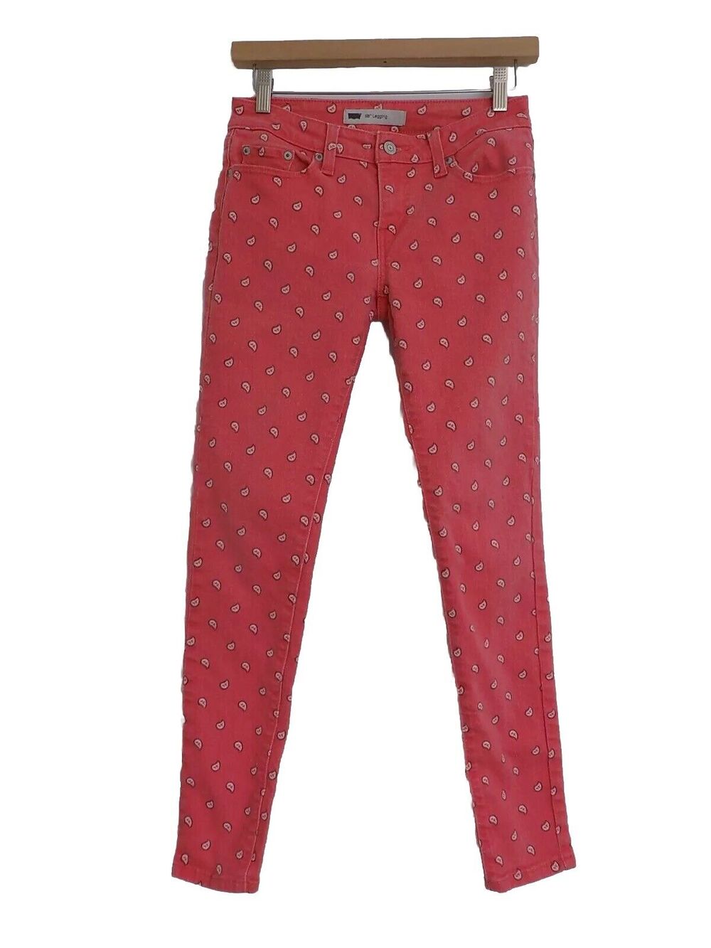 Levi's 535 legging silver tab coral paisley size 27.